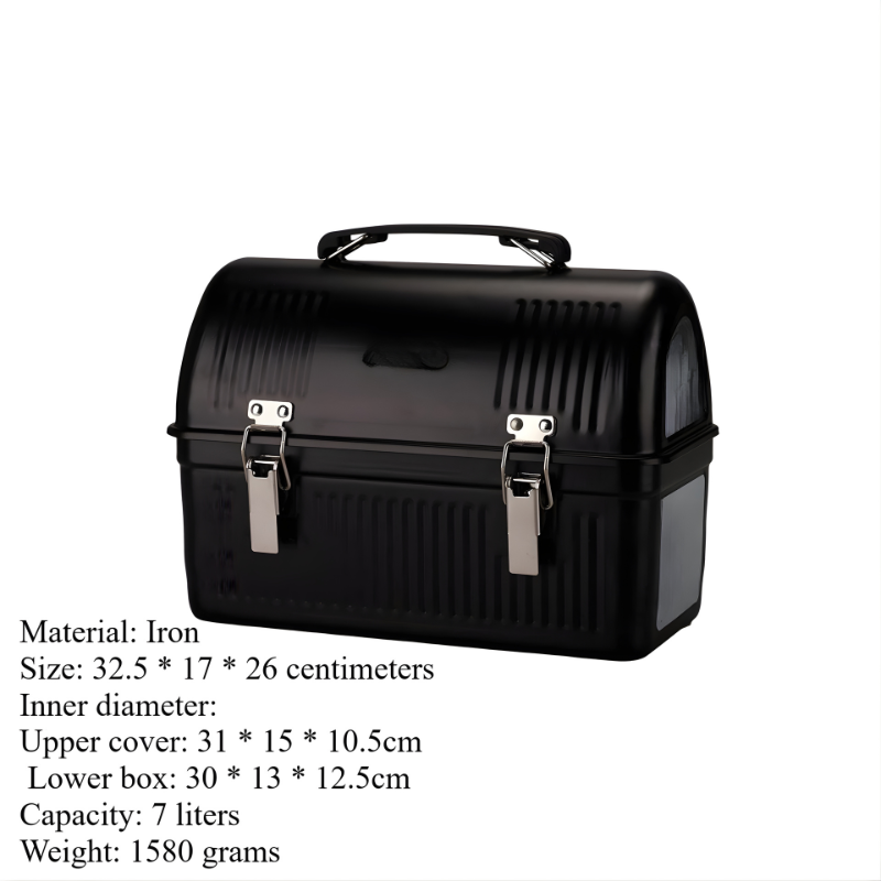 Outdoor Storage Box Garden Tools Storage Black Container Equipment Box Camping Fishing Outdoor Use 32.5x17x26cm