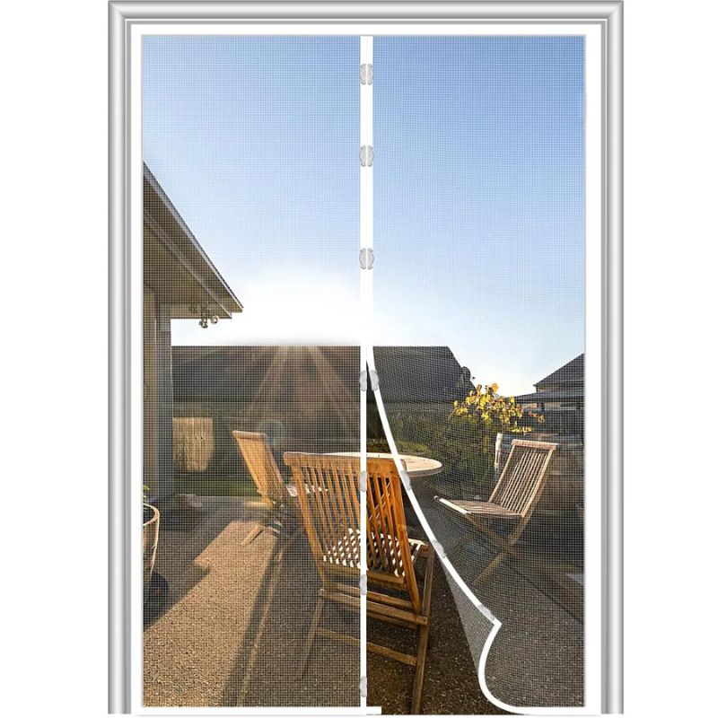 Door Curtain Fly Screen Door Hands-Free Self-Closing Anti-Bug Insect Indoor 100x210cm