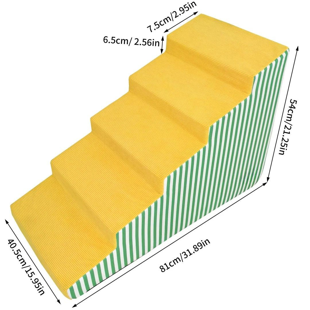 Pet Stairs High Density Foam Dog Access Ramp 5 Step 81x40.5x54cm