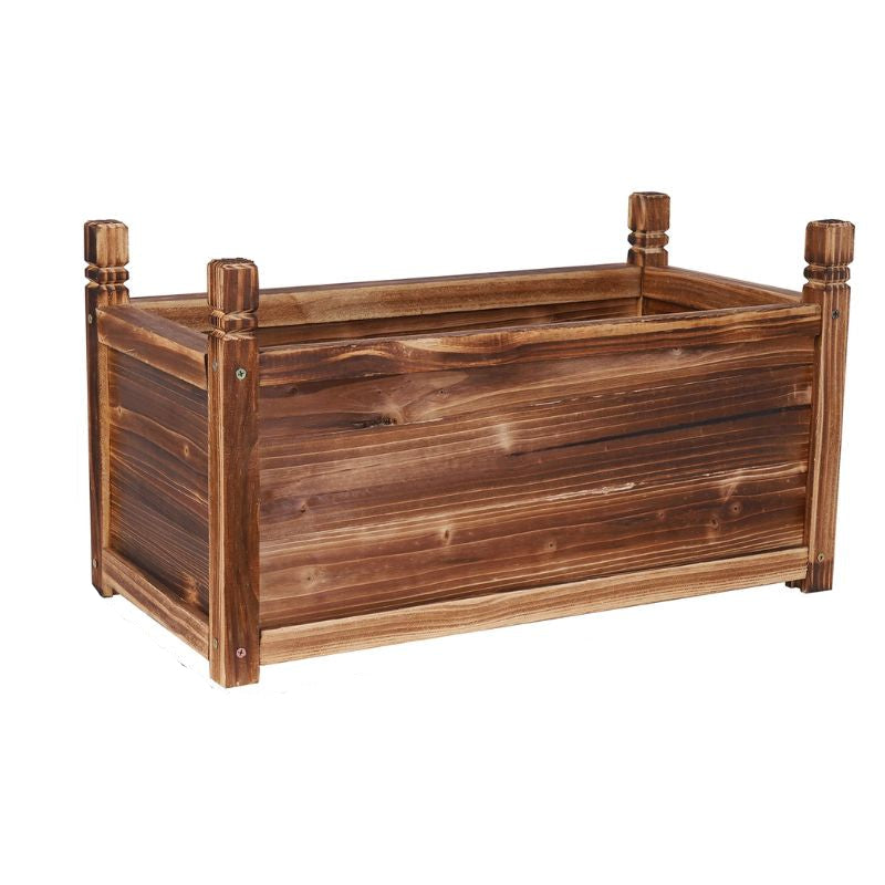 Wooden Raised Garden Bed Planter Box Flower Bed Elevated Garden Bed Raised Planter 90 x 30 x 34 cm Dark Brown