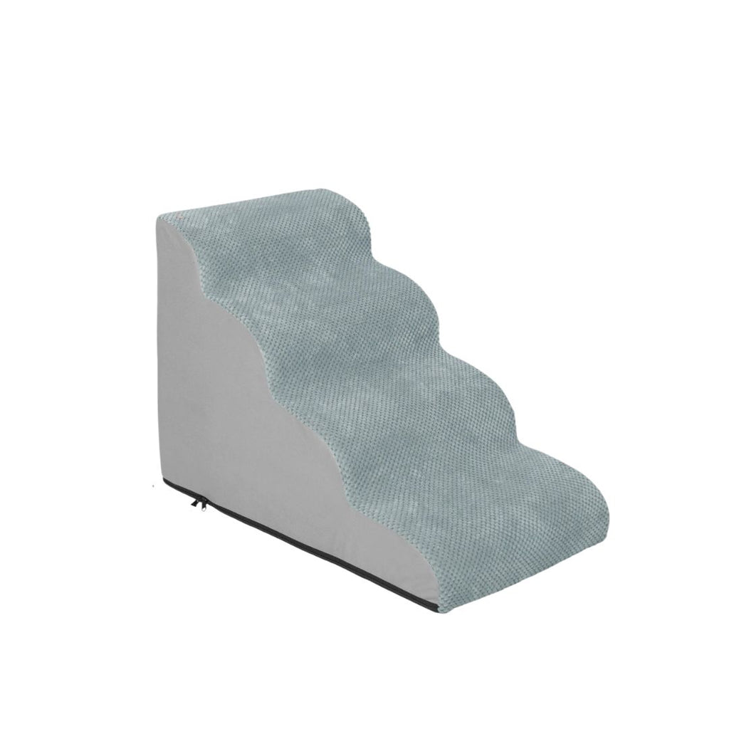 Dog Stairs 39x71x50cm High Density Foam Pet Steps with Washable Cover Grey Sofa Bed Ramp