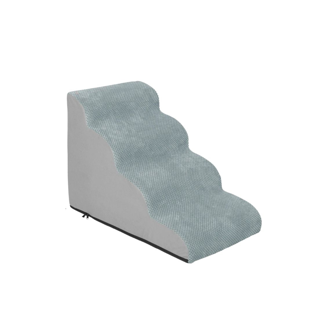 Dog Stairs 39x71x50cm High Density Foam Pet Steps with Washable Cover Grey Sofa Bed Ramp