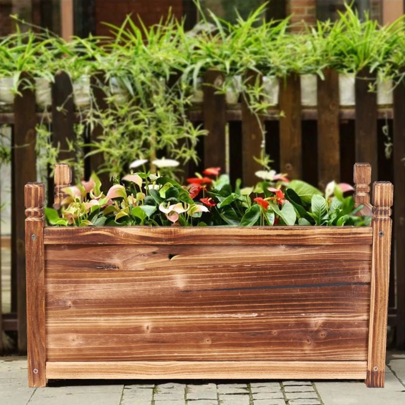 Planter Box Outdoor Raised Garden Bed Wood For Flowers and Vegetables 90x30x34cm