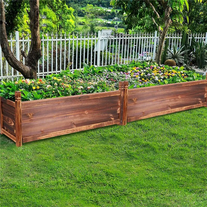 Planter Box Outdoor Raised Garden Bed Wood For Flowers and Vegetables 90x30x34cm