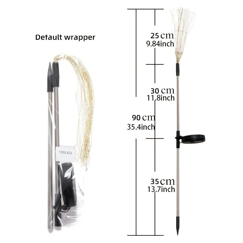 Solar Firework Lights 150 LED Outdoor Garden Decorative Stake Light Colourful Landscape Lamp 95cm