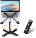 Foldable Laptop Stand 360° Rotation Adjustable Aluminum Alloy X Type Bracket Portable Holder for 25.4-43cm Laptops Black