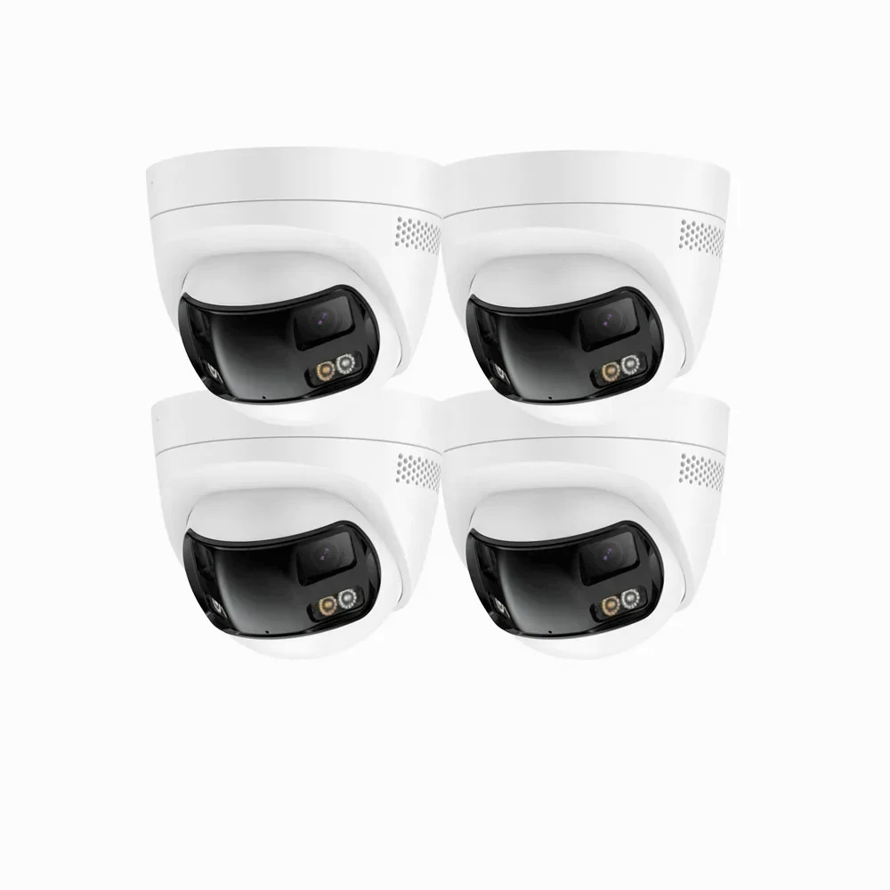 6MP Dual Lens Security Camera 180° Panorama CCTV Camera with Colour Night Vision Human and Vehicle Detection IP67 White