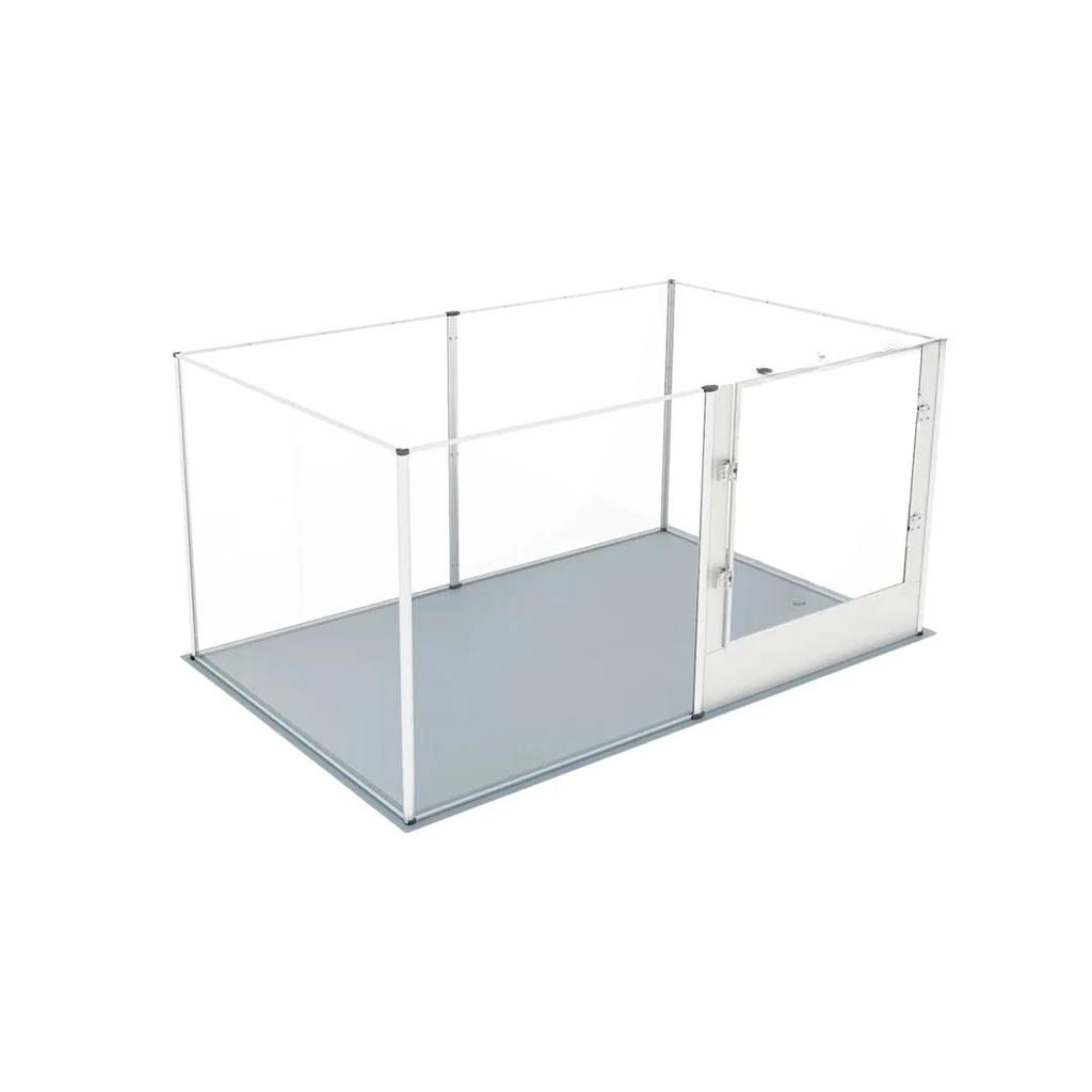 Acrylic Dog Playpen Clear Whelping Pen with Waterproof Floor Pad 163x102.5x80cm
