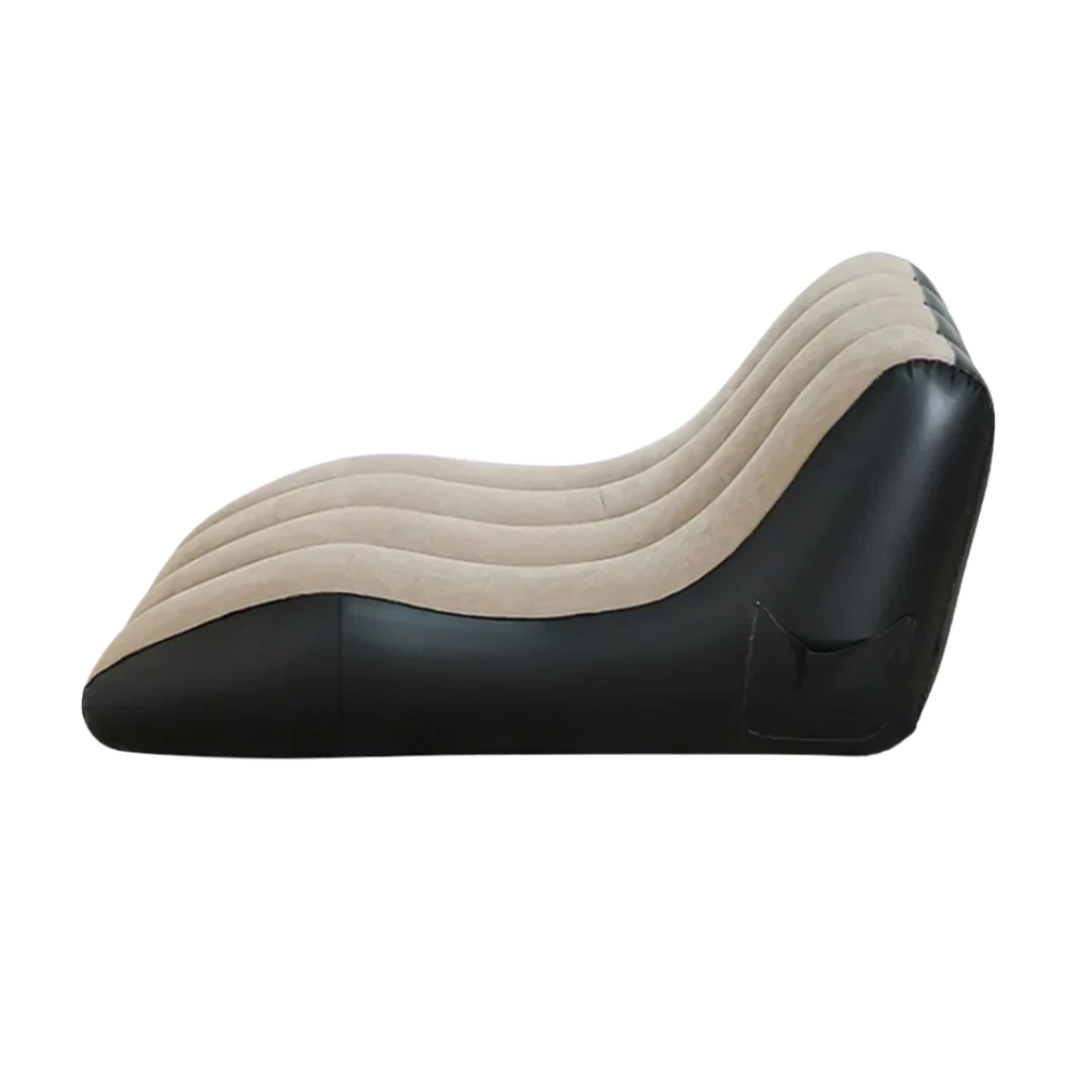 Inflatable Deck Chair Air Lounger Sofa in Coffee 138x78x66cm