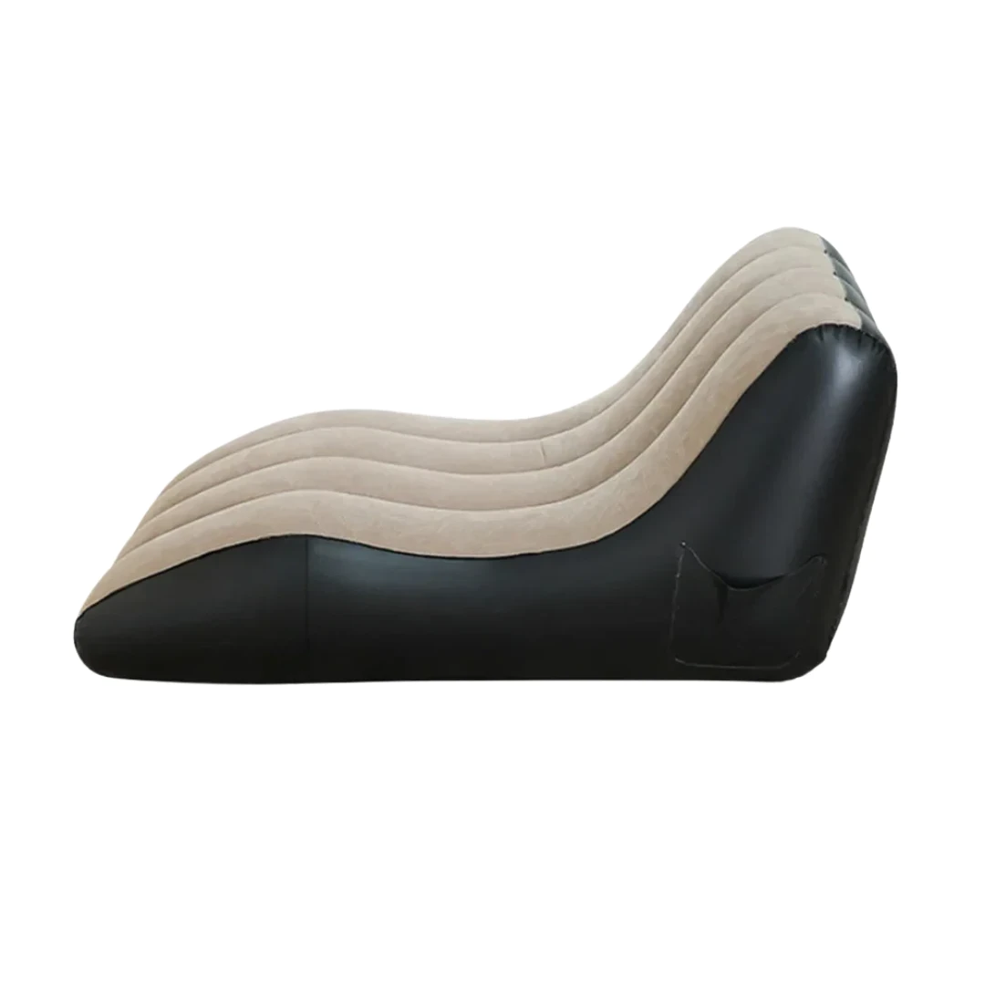 Inflatable Deck Chair Air Lounger Sofa in Coffee 138x78x66cm