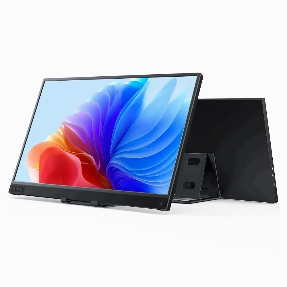 Portable Monitor 15.6 Inch Full HD 1080P IPS Display with USB-C Mini HDMI VESA Mount and Stand