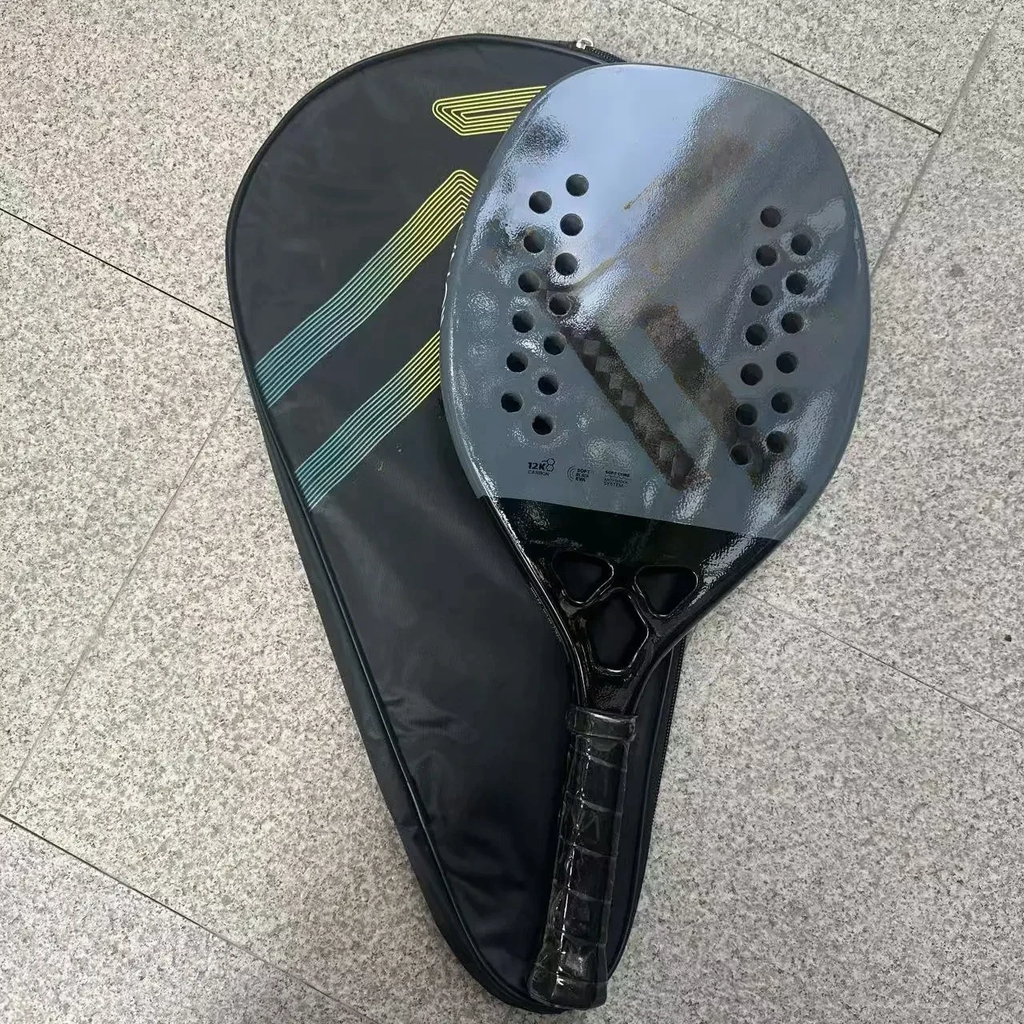 Carbon Fibre Beach Tennis Racket with Carry Bag Lightweight Outdoor Sports Paddle High Performance