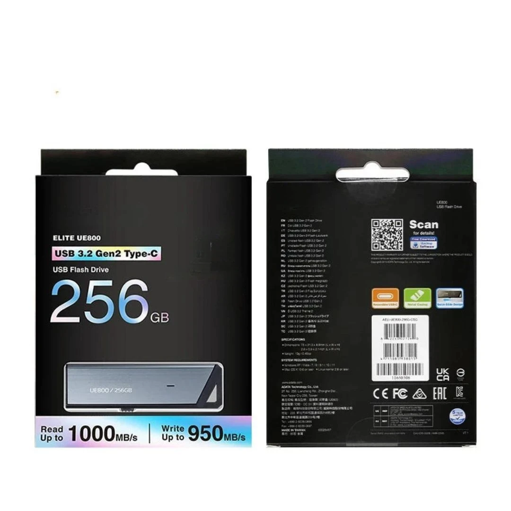 USB Flash Drive 256GB USB 3.2 Type-C Dual Connector High Speed Memory Stick up to 1000MB/s Portable Storage