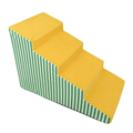 Pet Stairs High Density Foam Dog Access Ramp 4 Step Yellow & Green 71.5x40x50.5cm