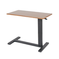 Height Adjustable Over Bed Laptop Desk 80x40x89.5cm Rolling Side Table with Wheels Black Oak