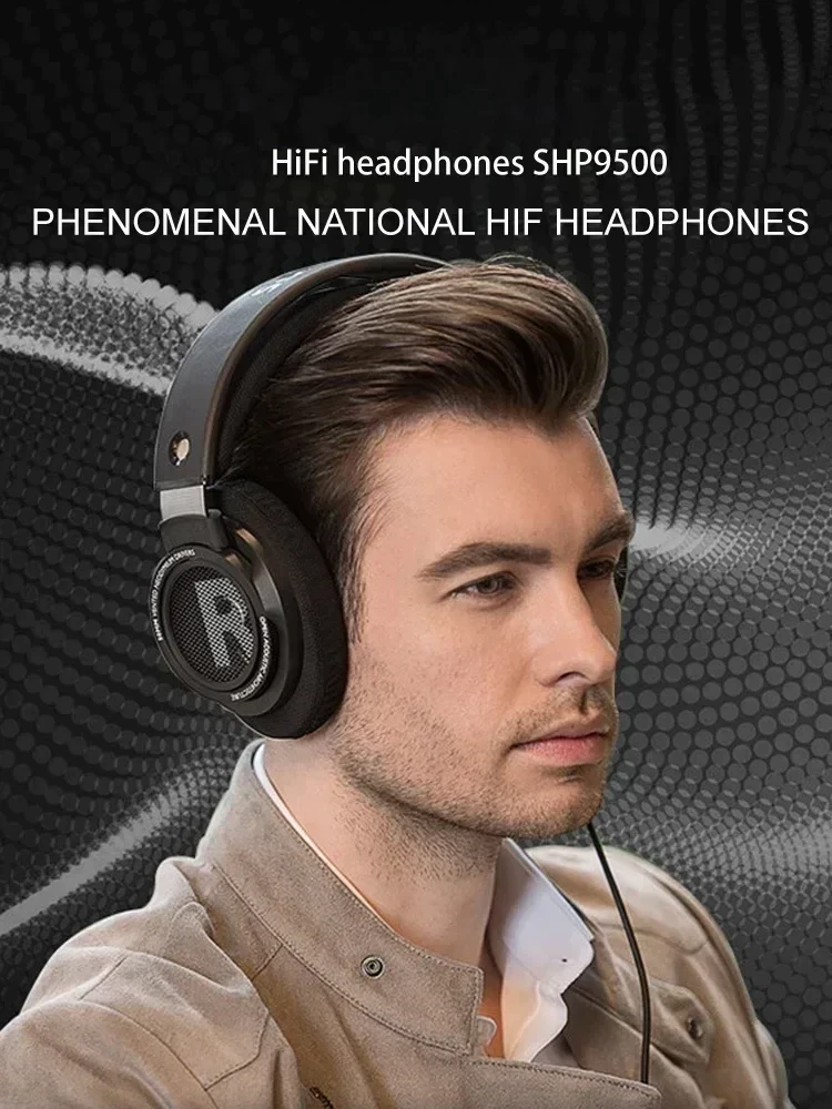 Wired HiFi Over-Ear Headphones with 50mm Drivers Open-Back 3.5mm & 6.3mm Audio for PC Laptop Gaming Music