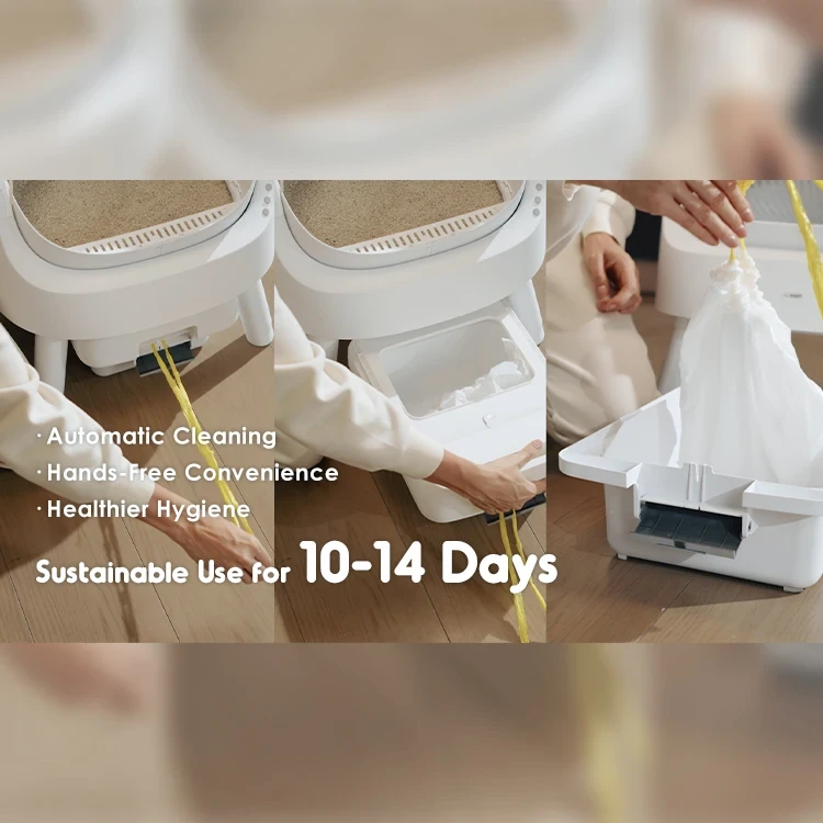 Automatic Self Cleaning Cat Litter Box Large Capacity Odour Control Cat Toilet No App Required Grey