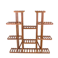 Plant Stand 11 Tier Carbonized Wood Flower Pot Display Shelf Indoor Outdoor Garden Rack Brown 116x115cm