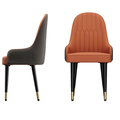 Dining Chairs Set of 2 43.5x43.5x90cm Microfiber Leather Luxury Kitchen Chairs with Lion Knocker Orange