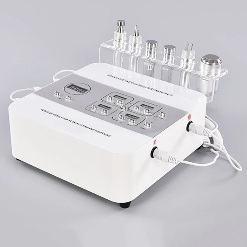6-in-1 Facial Skin Care Beauty Machine Ultrasound Oxygen Face & Eye Massager White 20x29x10cm Home Use