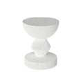 Concrete Side Table 35.5x43.5cm Lightweight Indoor Outdoor Accent Stool White End Table