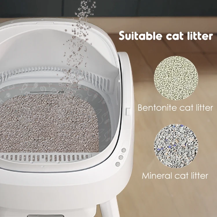 Automatic Self Cleaning Cat Litter Box Large Capacity Odour Control Cat Toilet No App Required Grey