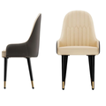Dining Chairs Set of 2 43.5x43.5x90cm Microfiber Leather Luxury Kitchen Chairs with Lion Knocker White