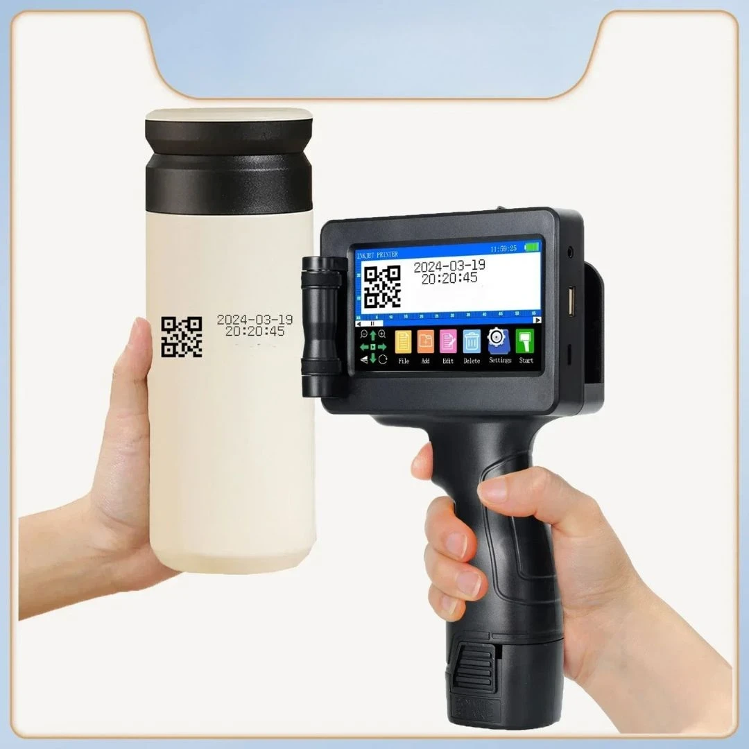 Handheld Inkjet Printer 12.7mm Portable 600DPI QR Barcode Logo Date Printer AU Plug No Ink Included