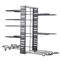 8 Tier Adjustable Pan Pot Organizer Rack DIY Cabinet Storage Stand Kitchen Pantry Holder for Pots Lids J2609 Black