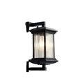 Outdoor LED Wall Light Black 9W IP65 Waterproof Aluminum Vintage Striped or Minimalist Frosted
