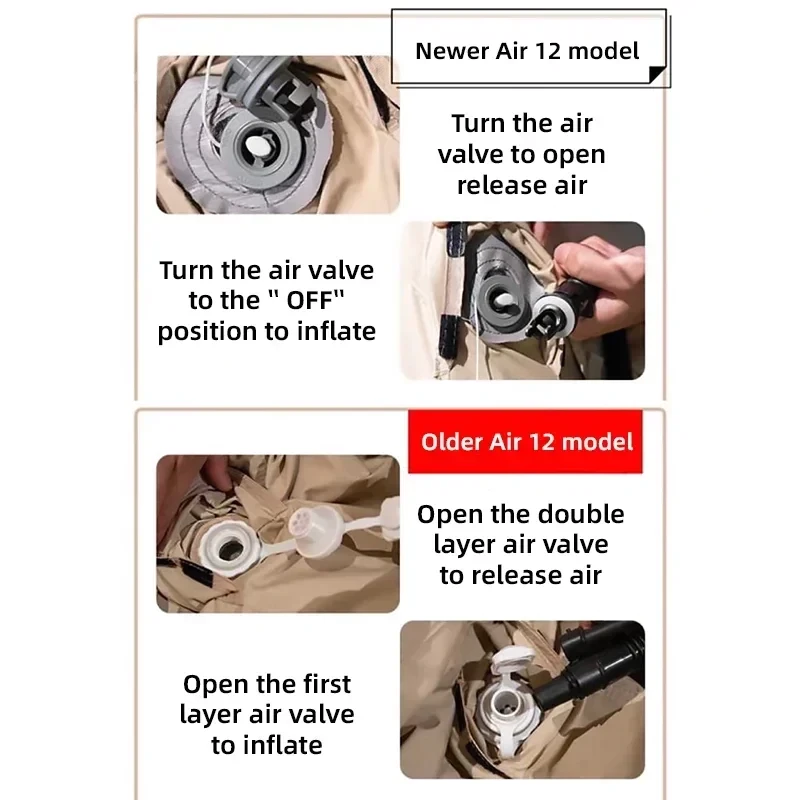 12m² Inflatable Camping Tent with Air Pump Storage Bags Outdoor Hiking Family Shelter Beige 395 × 298 × 190cm