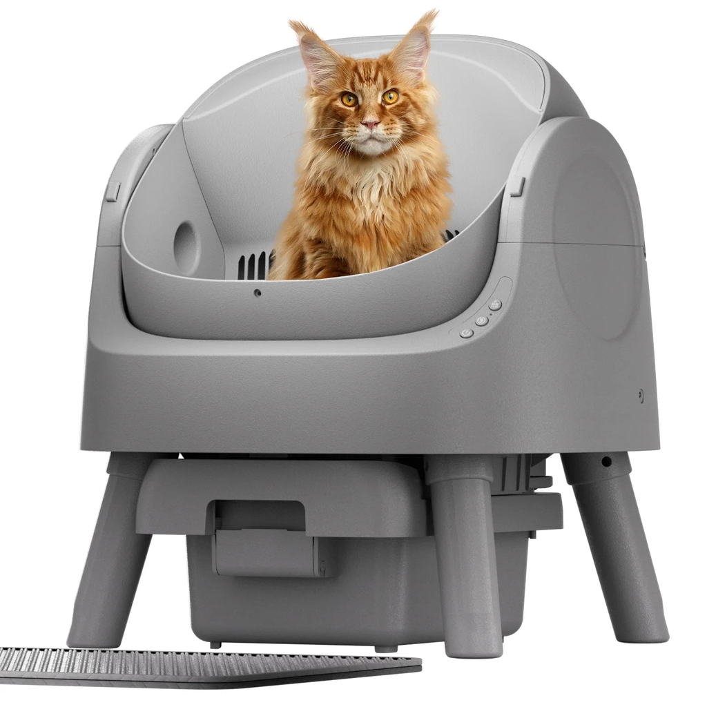 Automatic Self Cleaning Cat Litter Box Large Capacity Odour Control Cat Toilet No App Required Grey