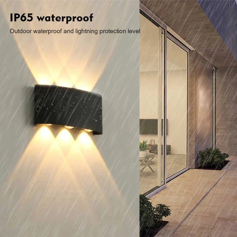 LED Aluminum Wall Lamp 8W IP65 Waterproof Black Outdoor Garden and Indoor Lighting