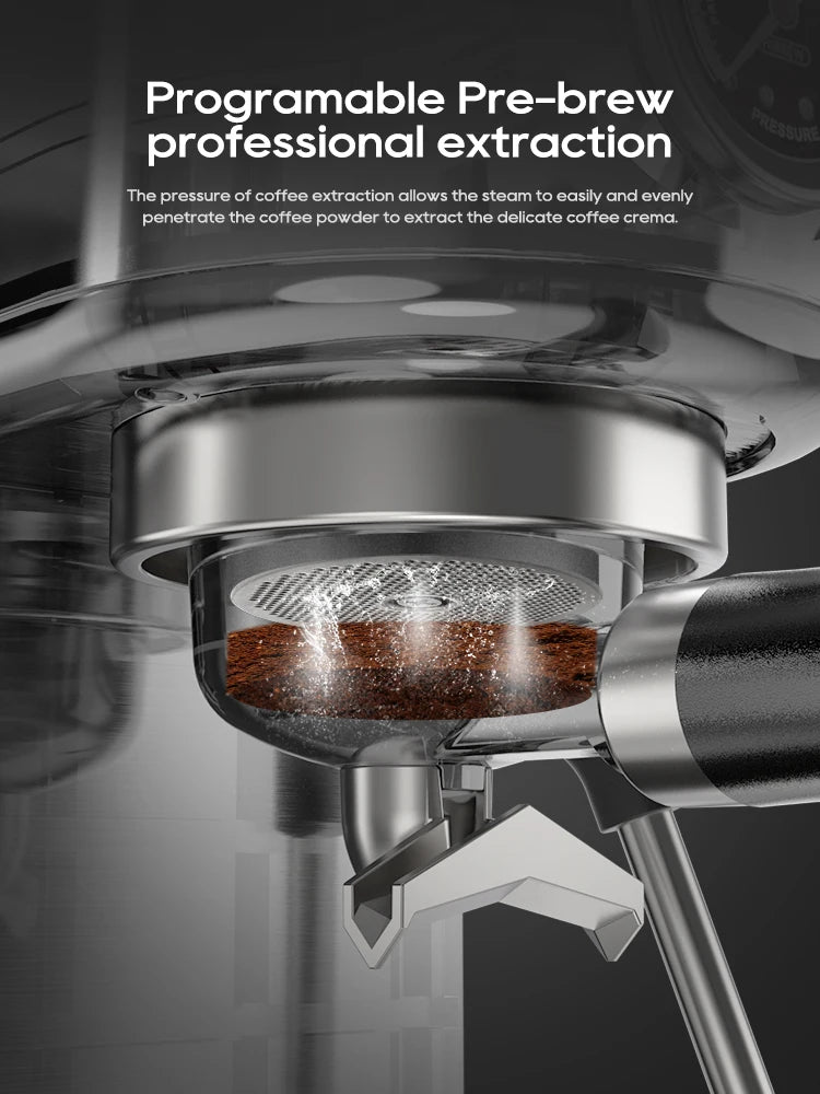 20 Bar Espresso Coffee Machine Semi Automatic Cappuccino Maker with Adjustable Temperature AU Plug H10B