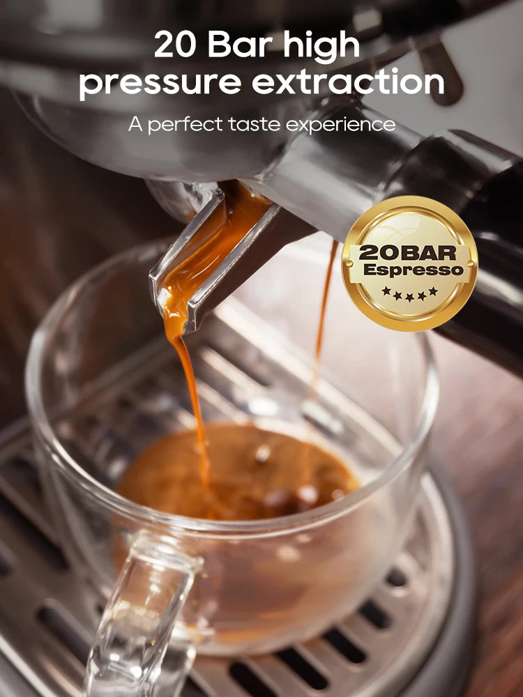 20 Bar Espresso Coffee Machine Semi Automatic Cappuccino Maker with Adjustable Temperature AU Plug H10B
