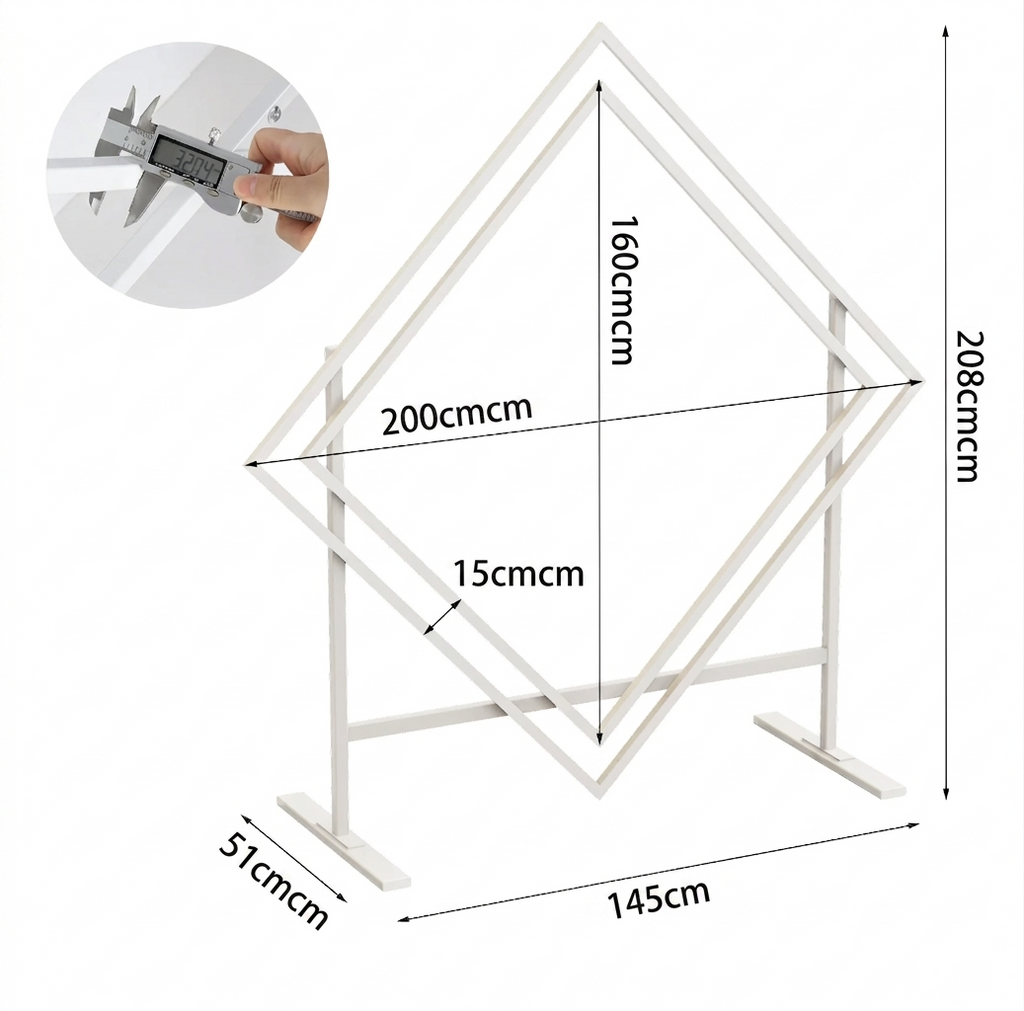 Wedding Arch Frame Ceremony Backdrop Stand Heavy Duty Suitable for Floral and Balloon Decorations Photo Backdrop White 145x51x208
