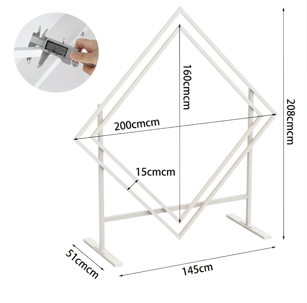 Wedding Arch Frame Ceremony Backdrop Stand Heavy Duty Suitable for Floral and Balloon Decorations Photo Backdrop White 145x51x208