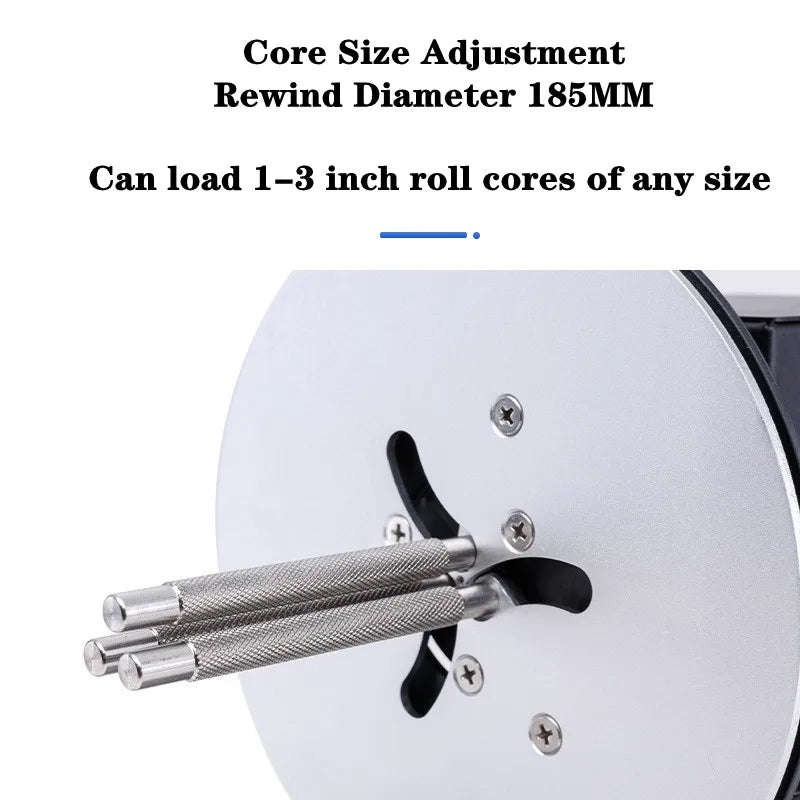 Electric Label Rewinder Machine Variable Speed for Sticker Rolls up to 185mm 220V 37.5 × 26.5 × 29cm