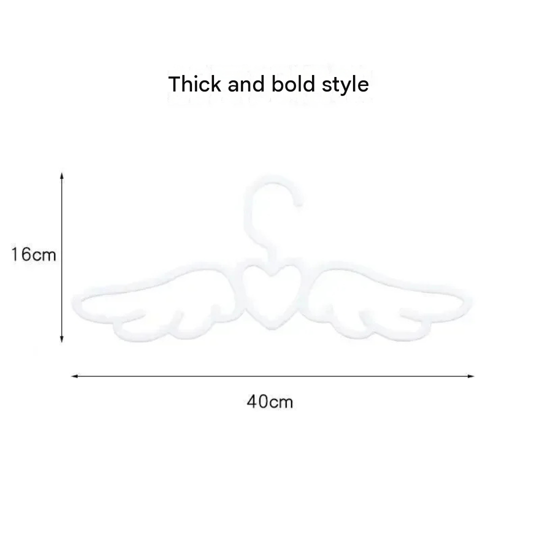 5pcs Angel Love Clothes Hangers Cute Seamless Household Rack for Clothes Tie Scarf Drying Storage Organizer White 40×16cm