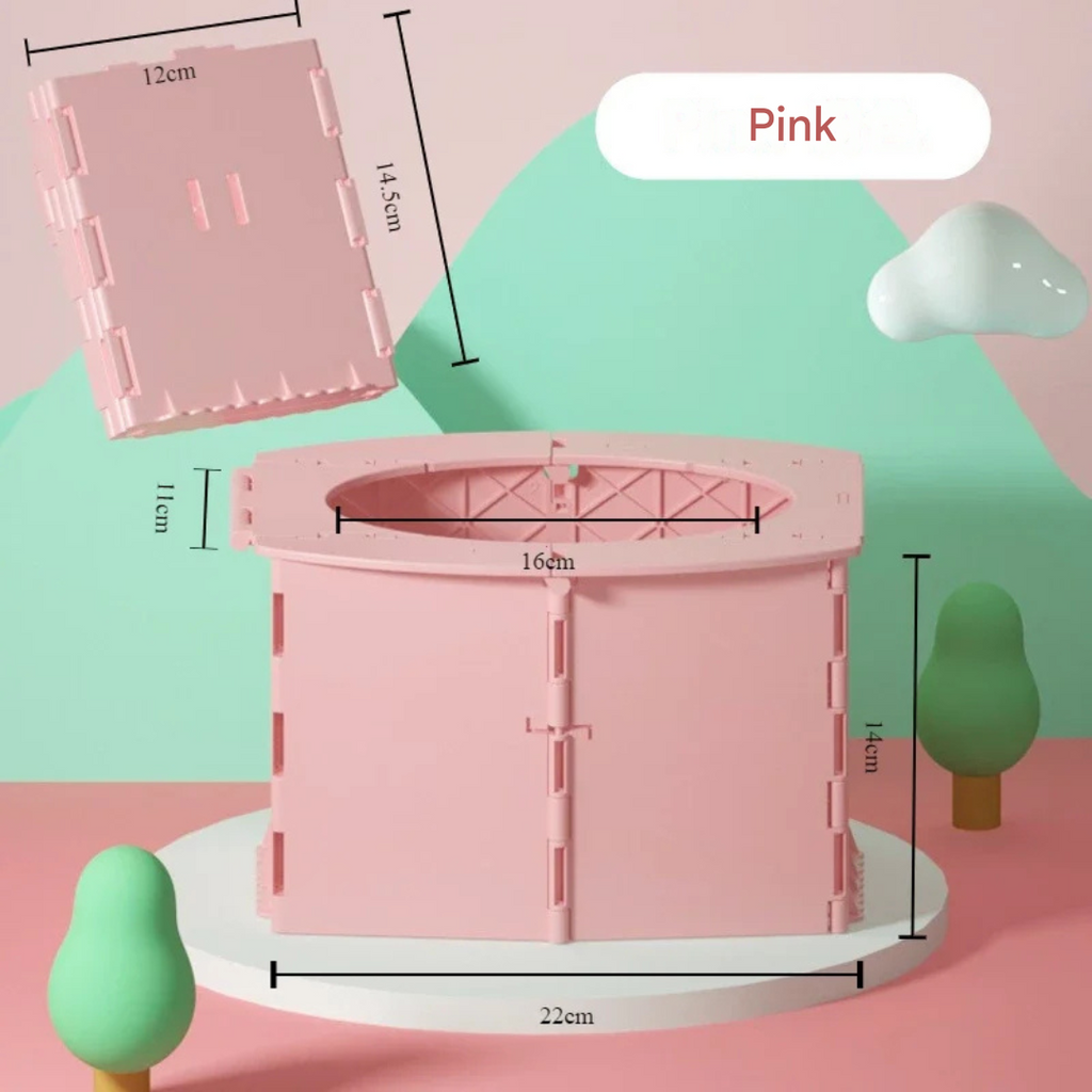 Portable Toddler Potty Training Toilet Foldable Travel Potty Seat for Baby Kids Car Camping Indoor Outdoor Pink 22×11×14cm