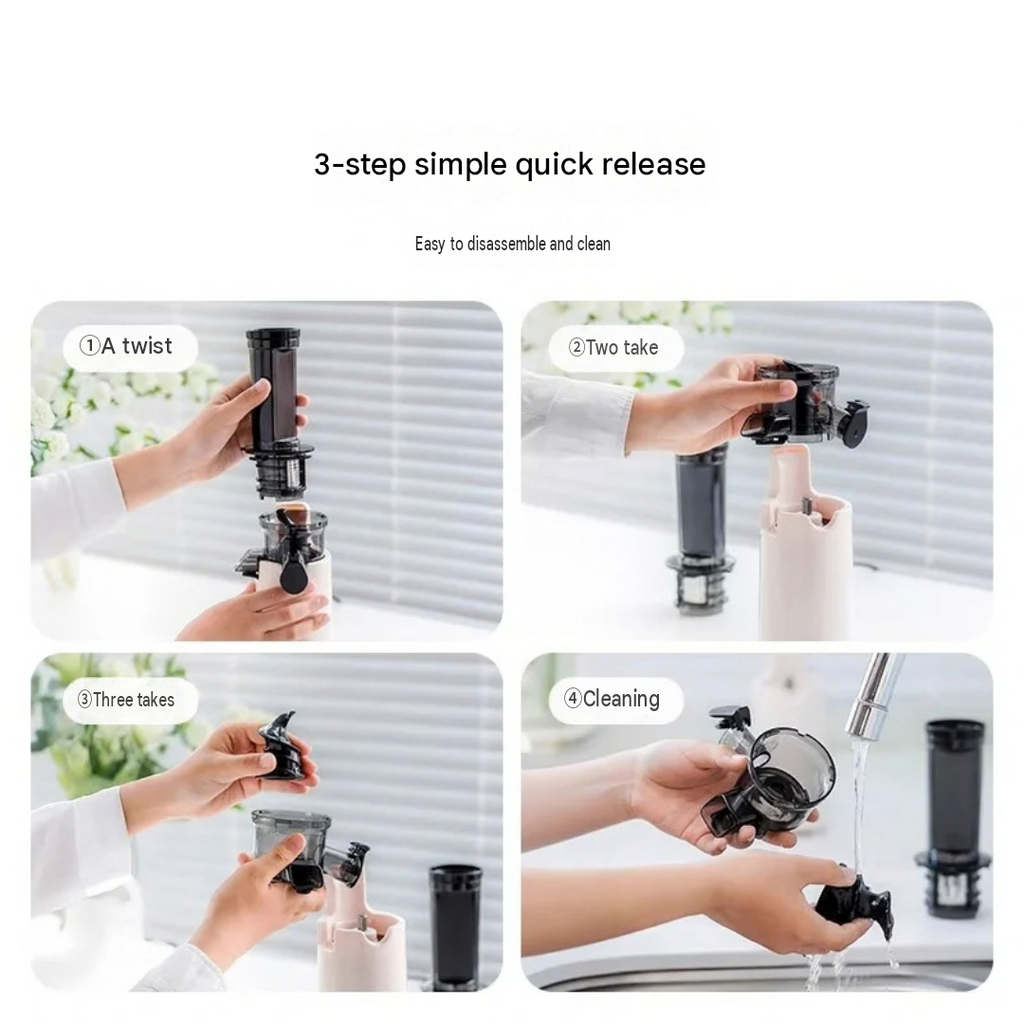 Mini Slow Juicer Automatic Fruit Juice Extractor Multifunctional Residue Separation Household Juicer Machine White AU