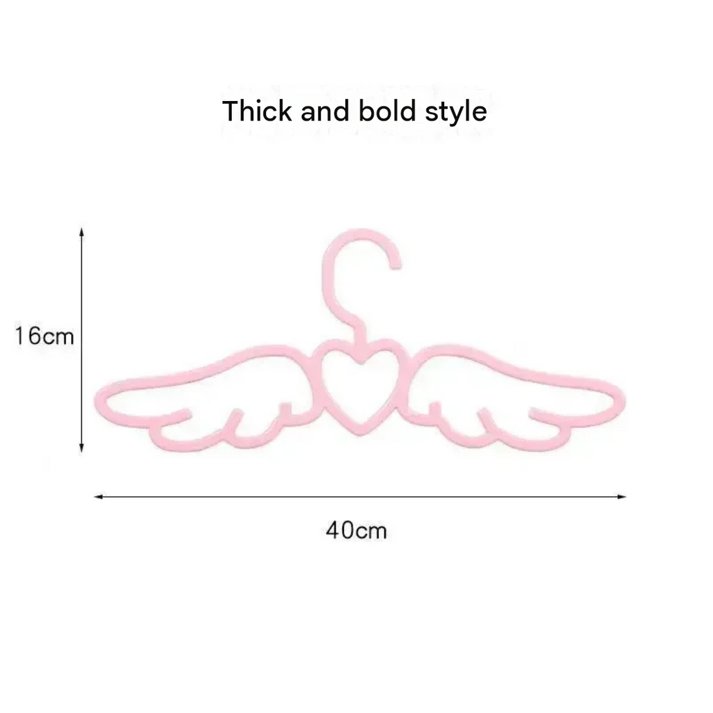 5pcs Angel Love Clothes Hangers Cute Seamless Household Rack for Clothes Tie Scarf Drying Storage Organizer Pink 40×16cm
