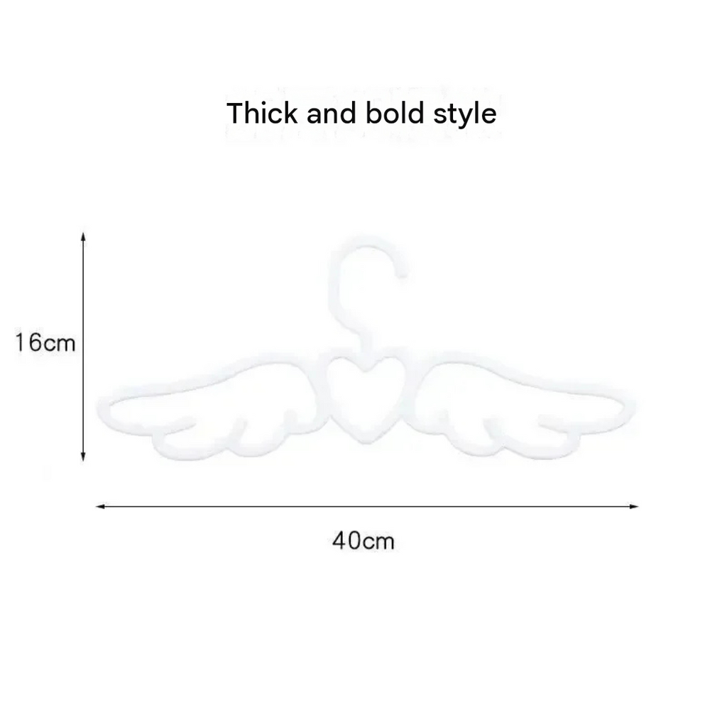 10pcs Angel Love Clothes Hangers Cute Seamless Household Rack for Clothes Tie Scarf Drying Storage Organizer White 40×16cm