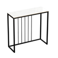 Black Metal Console Table with Storage Shelf Narrow Entryway Sofa Table for Hallway Living Room Use White 80x30x78.5cm