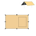 Car Awning Tarp with Mesh Skylight SUV Camping Shelter Waterproof Outdoor Sun Shade Canopy Khaki 280 × 480cm Set