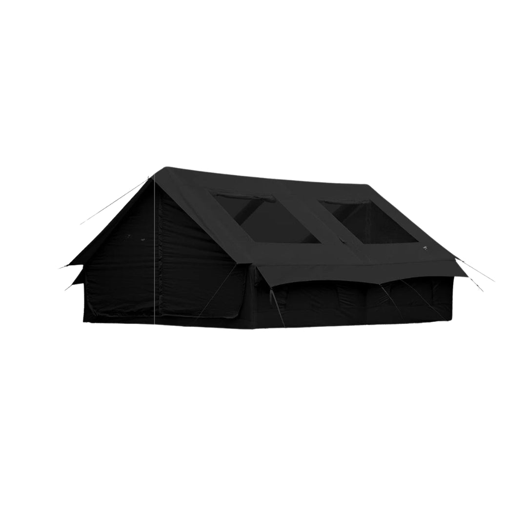 12m² Inflatable Camping Tent with Air Pump Storage Bags Outdoor Hiking Family Shelter Black 395 × 298 × 190cm