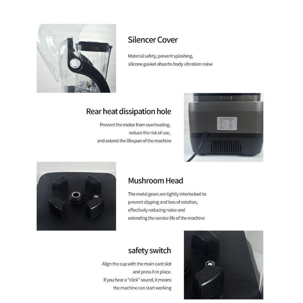 2L High-Power Blender with Smart Timer, Ice Crushing Function and AU Plug