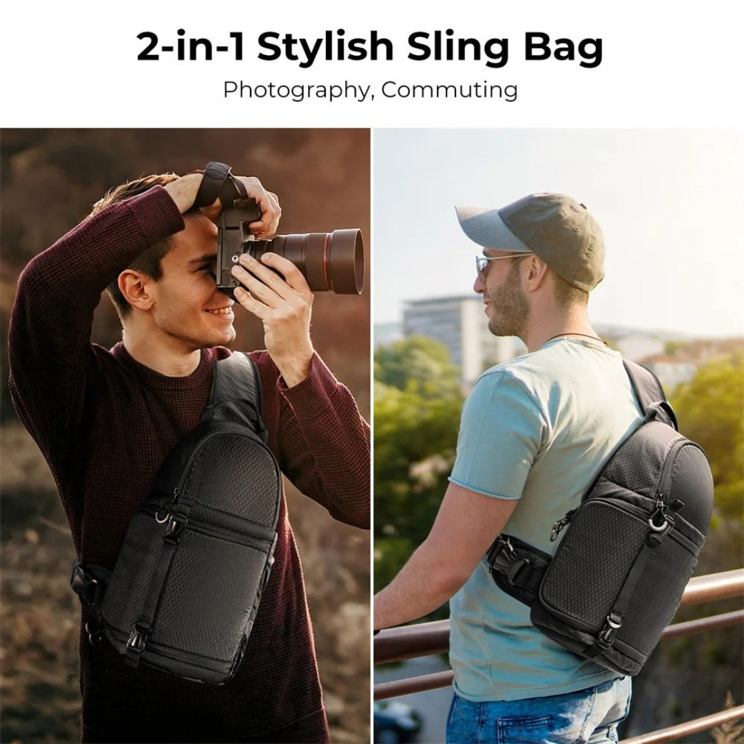 Upgraded 10L Waterproof Camera Bag Photography Backpack DSLR SLR Sling Case for Cameras Lenses Accessories Black