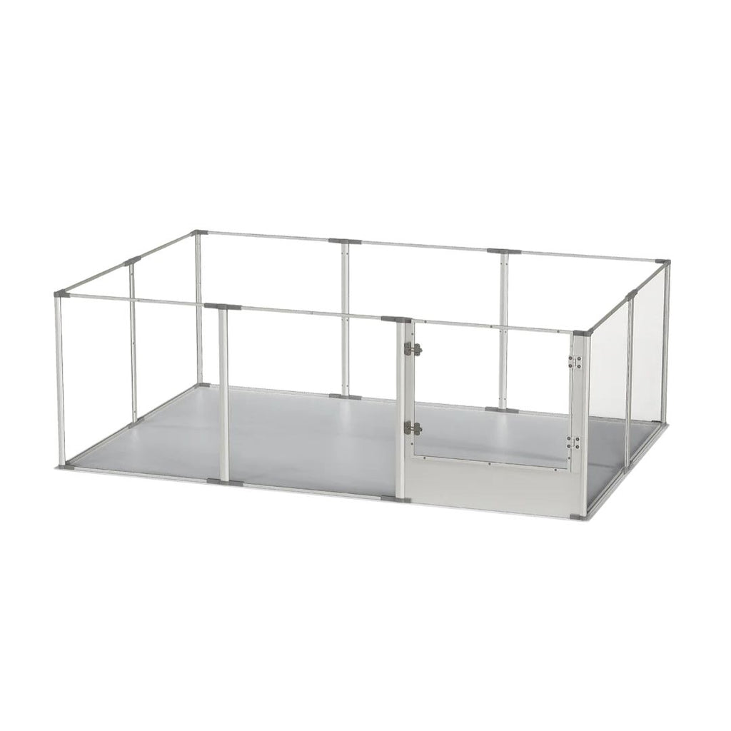 Acrylic Dog Playpen Clear Waterproof Pet Exercise Fence with Whelping Pad 180x120x61cm