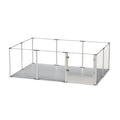 Acrylic Dog Playpen Clear Waterproof Pet Exercise Fence with Whelping Pad 180x120x61cm
